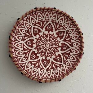 Woven Circular Floral Fabric Wall Hanging
15”